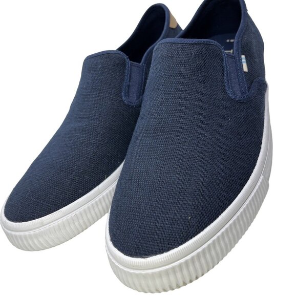 TOM'S Women's Navy Slip On Loafers Size 9m - Picture 2 of 16